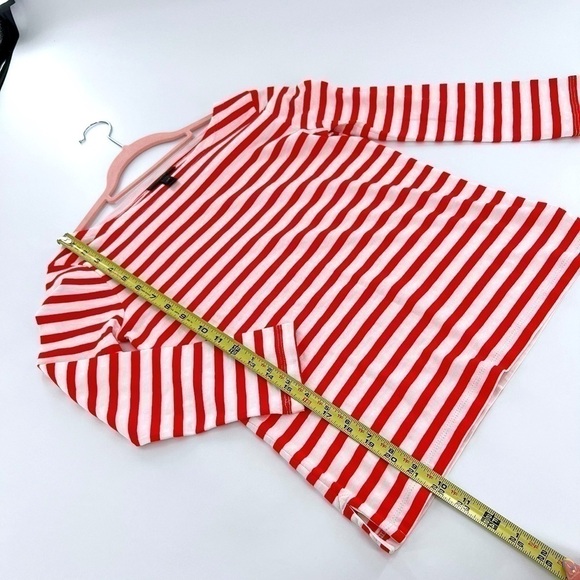 J. Crew red striped 3/4 sleeve boat neck tee classic minimalist preppy size XXS - Picture 14 of 14